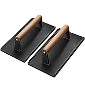 Yoehka Cast Iron Grill Press-2PCS, Heavy Duty Bacon/Burger/Griddle/Chef Press with Wood Handle, P...