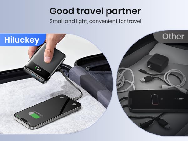 power bank portable with cable