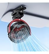 DICMKY Car Clip on Fan for Sun Visor Handle, 2000Mah Rechargeable Battery Powered Usb Fans That B...