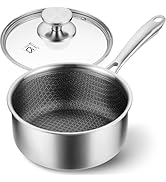 KOCH SYSTEME CS Hybrid Nonstick Stainless Steel Sauce Pan 3QT, Tri-ply Stainless Steel Pot with H...