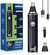 Ginity LED Display Ear and Nose Hair Trimmer Clipper for Men Women,2025 Rechargeable 2 in 1 Profe...