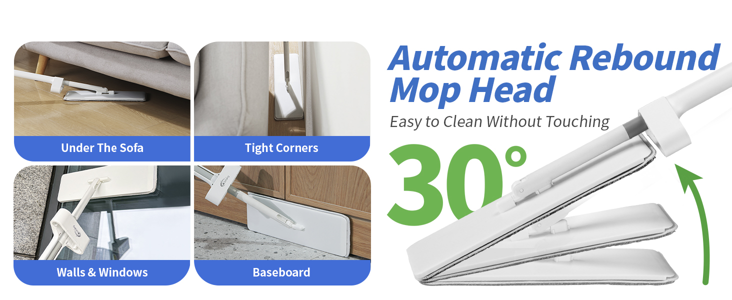 Mop and Bucket with Wringer Set Hands Free Flat Floor Mop and Bucket