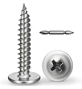 BNUOK #8 x 3/4 Inch Wood Screws Phillips Modified Truss Head Stainelss Steel 410 Self Tapping Met...