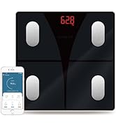 NUTRI FIT Scale for Body Weight and Fat Percentage, Digital Bathroom Smart Bluetooth Scale LED Di...