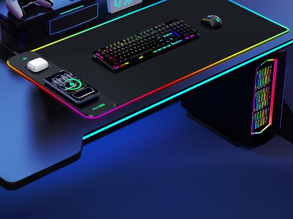 rgb gaming mouse pad with wireless charging