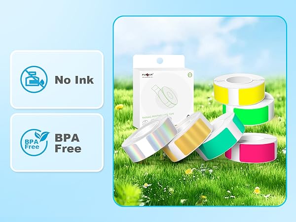 Label Maker Self-Adhesive Label Tape Thermal Sticker Paper Roll for Home Office label maker tapes