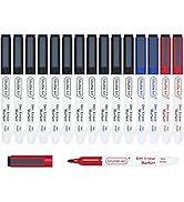 Dry Erase Markers, Shuttle Art 15 Pack 3 Colors Magnetic Whiteboard Markers with Erase, Fine Poin...