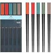 Japanese Style 5 Pairs Fiberglass Chopsticks-Reusable Chopsticks Dishwasher Safe, 9.57 inch/24.3c...
