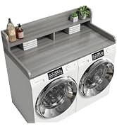 Corbyles 2-Tier Washer Dryer Countertop with 2.75"H Edge Rails, 54" W x 27.55" D Laundry Countert...