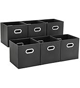MAX Houser Fabric Storage Bins Cubes Baskets Containers with Dual Plastic Handles for Home Closet...
