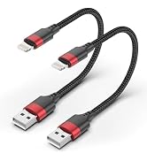 Bkduice 6 inch Short Lightning Cable, [MFi Certified] 2 Pack Short iPhone Charger Cord, Braided 0...