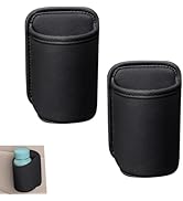 Yekoaru 2 PCS Car Door Cup Holder, Multifunctional Leather Storage Bag Trash Can, Waterproof Side...