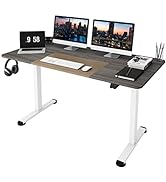 Tangkula 55 x 28 Inch Large Electric Standing Desk, Height Adjustable Sit to Stand Desk with Powe...
