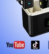 SmaFun Mini Microphone for iPhone Android – Wireless Lavalier Mic(2TX+2RX+Charging Case) with Dua...