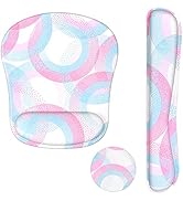 Larger Mouse Pad with Wrist Support,Non-Slip Rubber Base Keyboard Mouse Mat Set,Surface Soft &amp; Re...