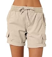Dokotoo Womens Summer Shorts Relaxed Fit High Waist Casual 4 Pocketed 2026 Hiking Cargo Shorts Ou...