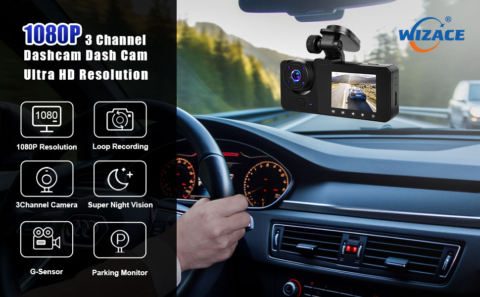 car camera - dash cam front and rear -1