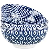 Selamica Ceramic Large Salad Bowls Set, 53 OZ Pho Bowls 8 Inch Soup Bowls for Kitchen, Large Serv...