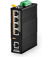MokerLink 5 Port PoE Industrial DIN-Rail Network Switch, 60W IEEE802.3af/at PoE Power, 10/100Mbps...