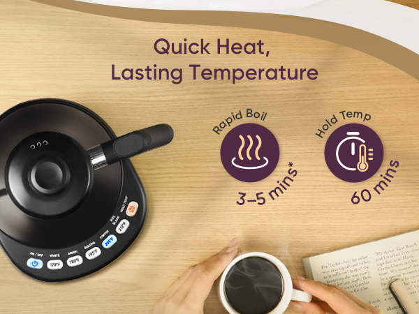 Quick heat, Lasting temperature