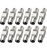 NataLink Cat6A RJ45 Connector Tool Free Shielded Ethernet Plug 12-Pack | 10G Cat 6A Ethernet Conn...