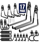 CRELYSTER Garage Hooks Heavy Duty, 17 Pack Garage Storage Hooks with Coating Anti-Slip, Wall Moun...