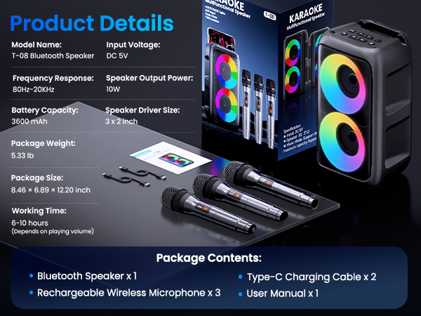 outdoor bluetooth speakers outdoor speaker karaoke machine for adults speaker with microphone