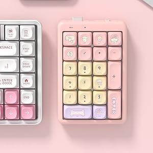 FOPATO S21 Number Pad Hot Swappable Numpad Bluetooth Wireless Numeric Keypad Mechanical Keyboard