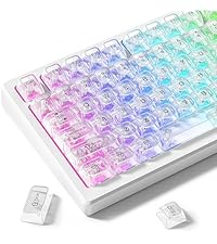 dagaladoo PBT Keycaps with Metal Paint,112-Key Black/Pink Custom Keycap Set dye Sublimation,Cherry P...