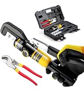 IBOSAD Hydraulic Crimping Tool and Cable Cutter Hydraulic Cable Lug Crimper 8 US TON 12 AWG to 00...
