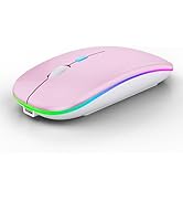 WREANU Wireless Bluetooth Mouse Rechargeable Laptop Mice with LED Lights Silent Slim Use(BT5.2 an...