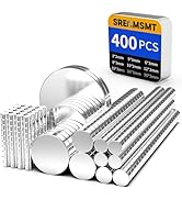 SRENMSMT Small Magnets, 400 Pack Refrigerator Magnets of 8 Different Sizes, Round Magnet, Small M...