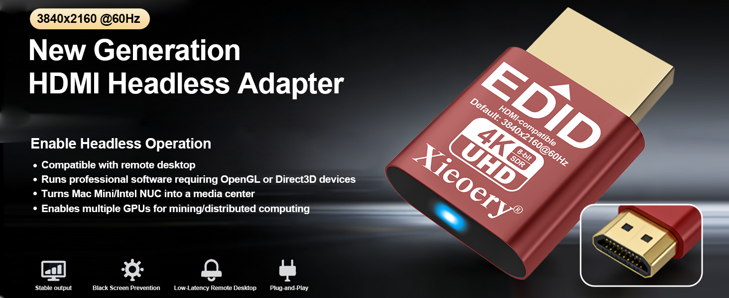 hdmi dummy plug display emulator