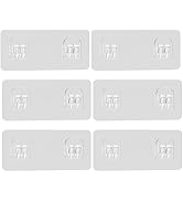 6 Pack Shower Caddy Adhesive Replacement, Shower Adhesive Strips, Strong Adhesive Hooks, Waterpro...