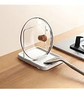 PAVSTINE Pot Lid Holder, Lid and Spoon Rest Holder for Kitchen Counter, Foldable Pan Lid Organize...
