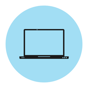 icon of a laptop on a blue background