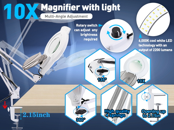 magnifying glass with light