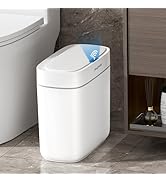 MOPALL Automatic Motion Sensor Bathroom Trash Can with Lid, 3.5 Gallon Touchless Garbage Can,Wate...