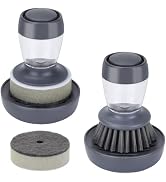 DAPOWER Dish Brush with Soap Dispenser, Kitchen Scrub Brush for Dishes Pots Pans Sink Cleaning, D...