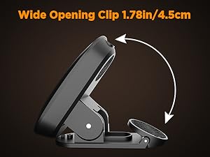 reading light with Wide Opening Clip 1.78in/4.5cm