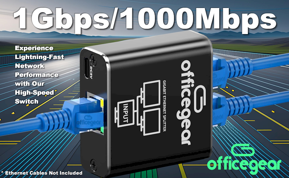 Gigabit splitter 1 to 2 way splitter