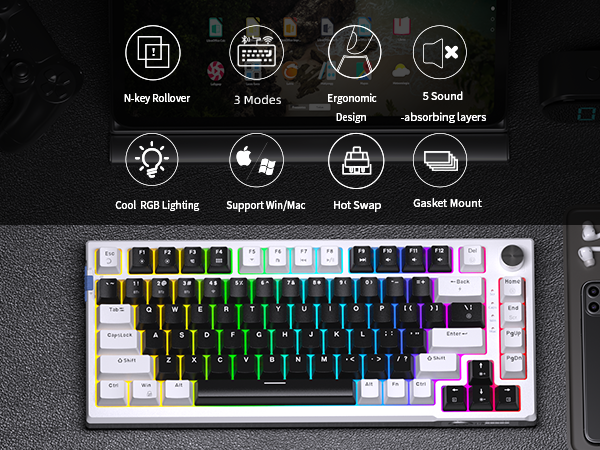 75 Percent Wireless Custom Keyboard