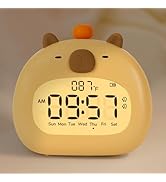 Aokpsrt Capybara Alarm Clock with Night Light for Kids – Cute Digital Sleep Trainer with LED Disp...