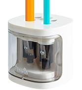 tenwin Electric Pencil Sharpener, Dual Hole Pencil Sharpeners Battery Powered, Small&amp;Portable, Fi...
