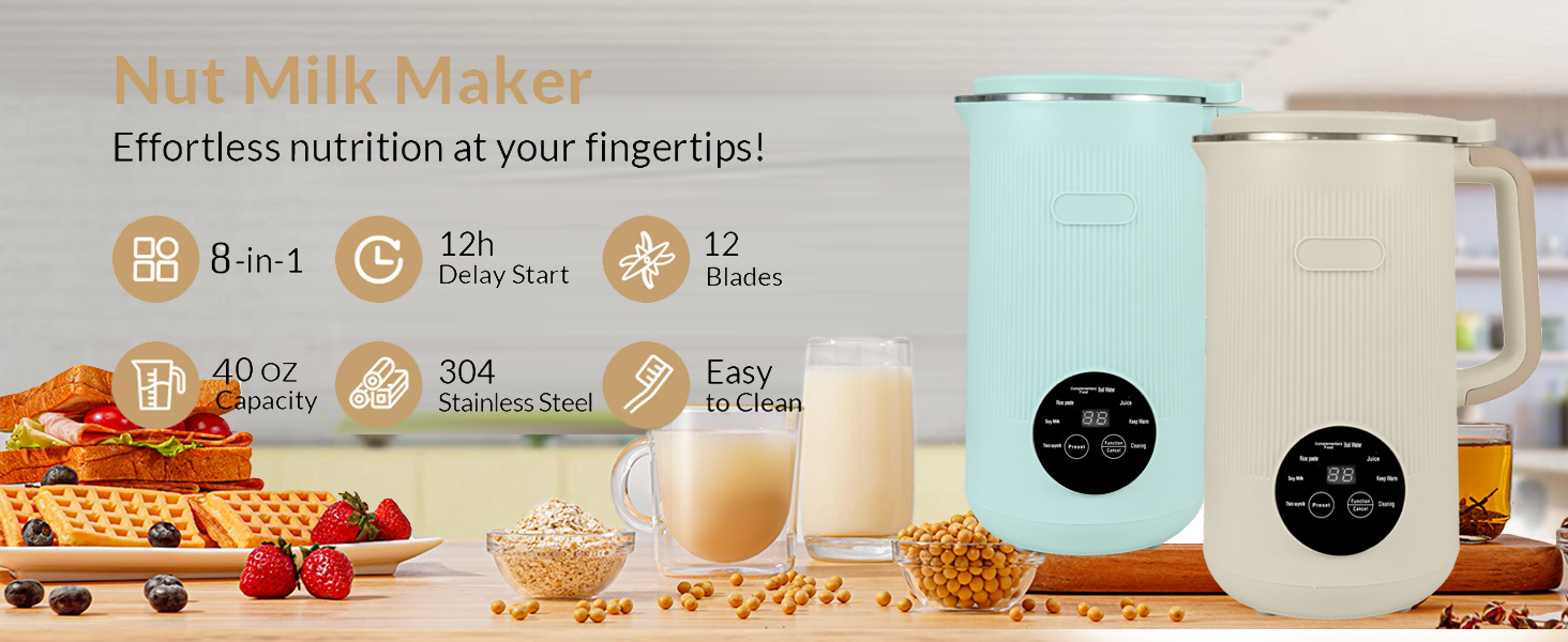 8-in-1 Automatic Soy Nut Milk Maker