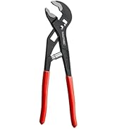 HAUTMEC 10-Inch Water Pump Pliers, Auto Adjusting Tongue and Groove Joint Pliers, V-Jaw with Comf...