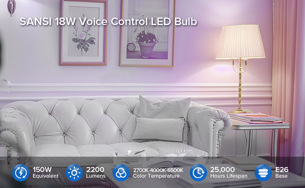 SANSI 18W Voice Control LED Bulb