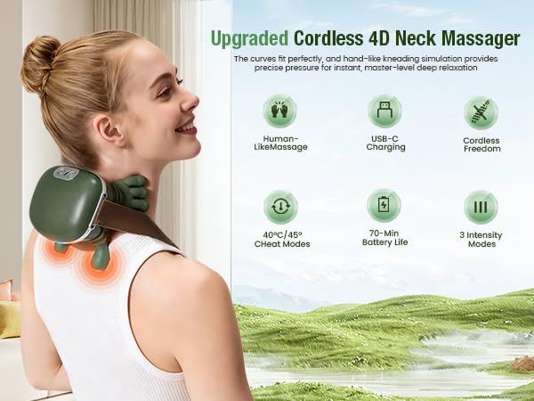 Upgraded Cordless 4D Neck Massager