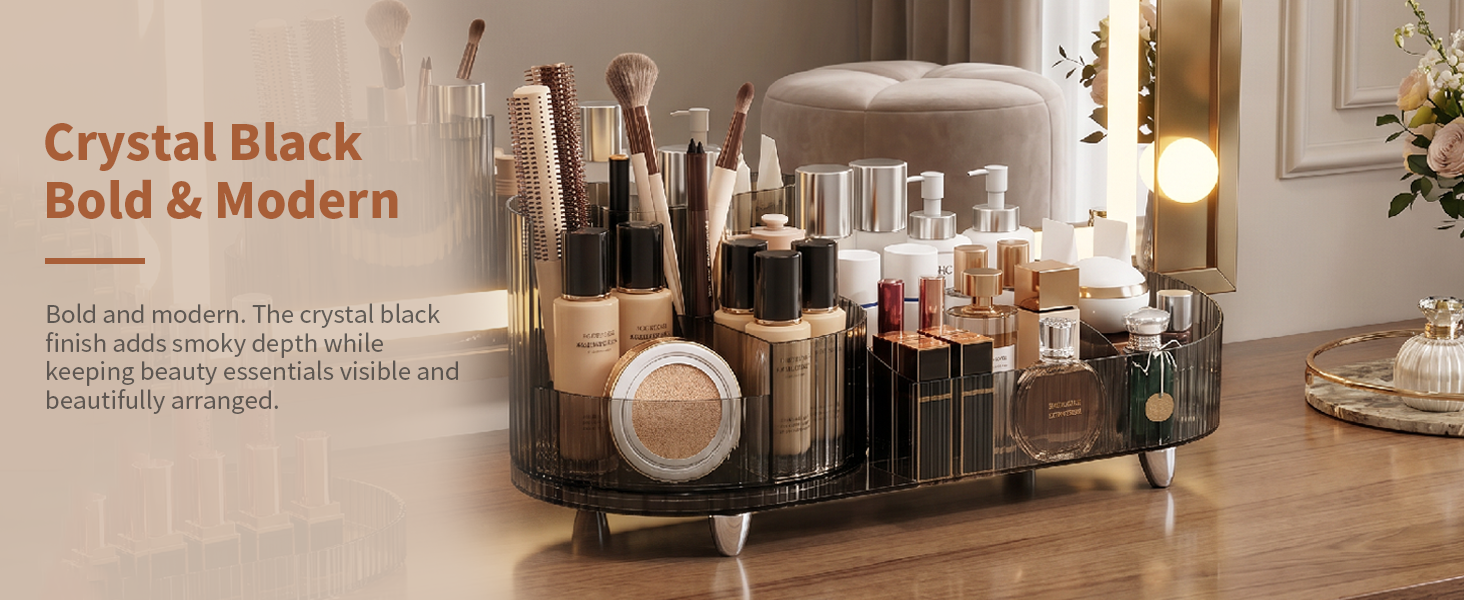 Rotating Makeup Caddy Organizer Vanity Skincare Brush Eyeshadow Lipstick Counter Desk Organization