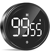 LIORQUE Digital Kitchen Timer, Magnetic Countdown Countup Timer with Large LED Display, 2 Brightn...